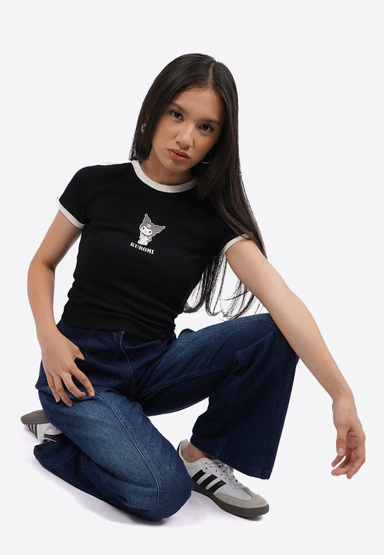 Kuromi Short Sleeve Rib T-Shirt