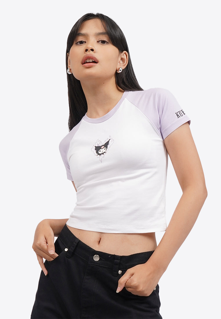 Kuromi Raglan Short Sleeve T-Shirt