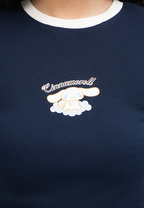 Cinnamoroll Contrast Rib Fitted T-Shirt