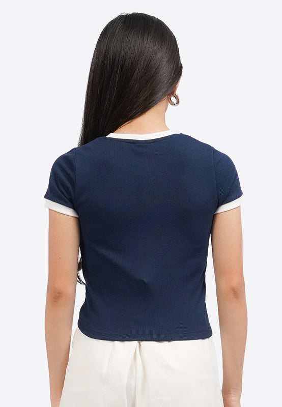 Cinnamoroll Contrast Rib Fitted T-Shirt