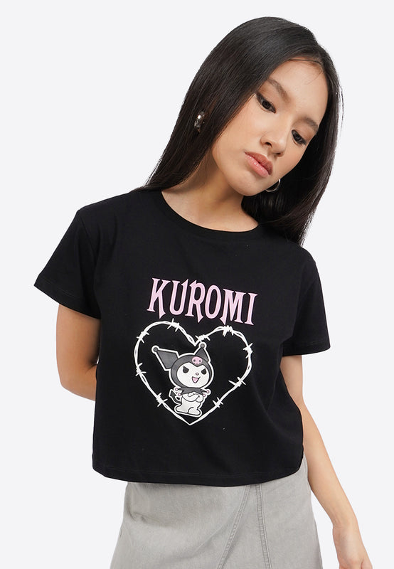 Kuromi Short Sleeve Crop T-Shirt