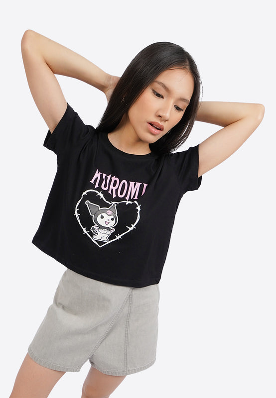 Kuromi Short Sleeve Crop T-Shirt