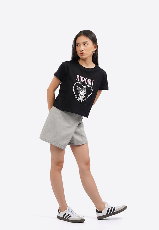 Kuromi Short Sleeve Crop T-Shirt