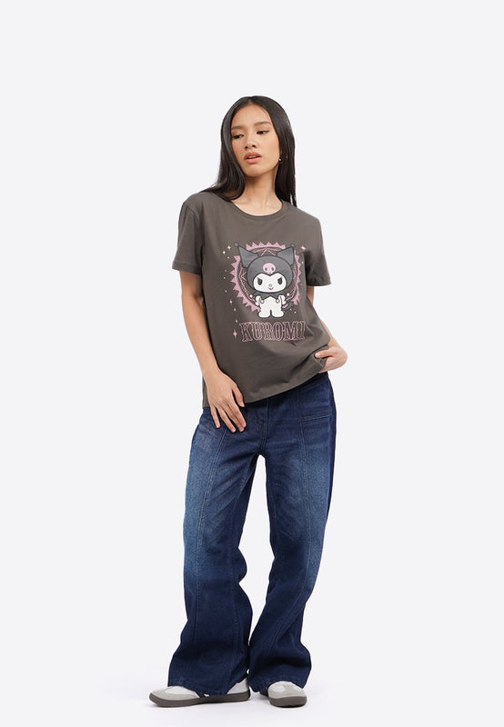 Kuromi Round Neck Short Sleeve T-Shirt
