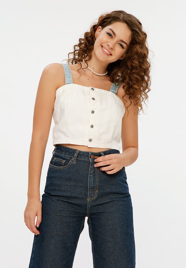 Two Color Denim Tank Top