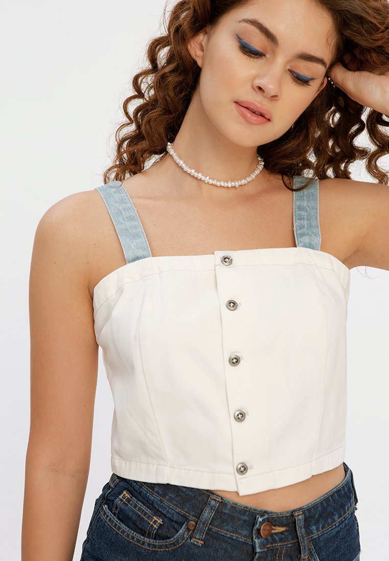 Two Color Denim Tank Top