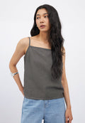 Square Neck Chambray Tank Top