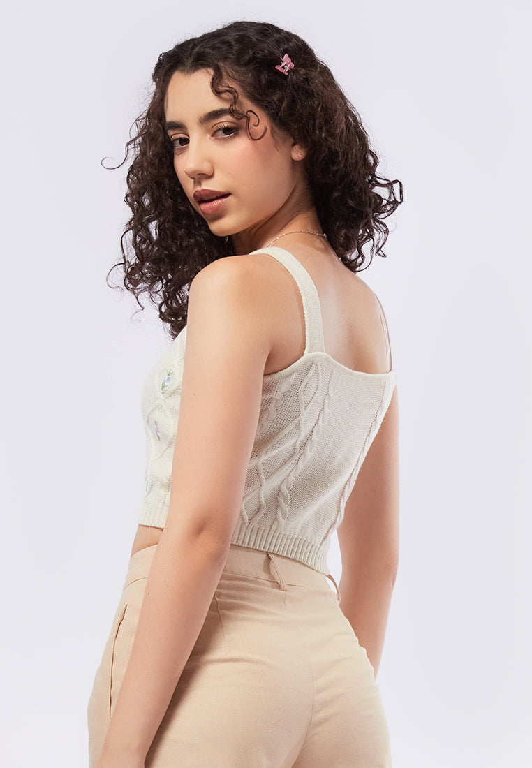 Embroidered Knit Tanktop