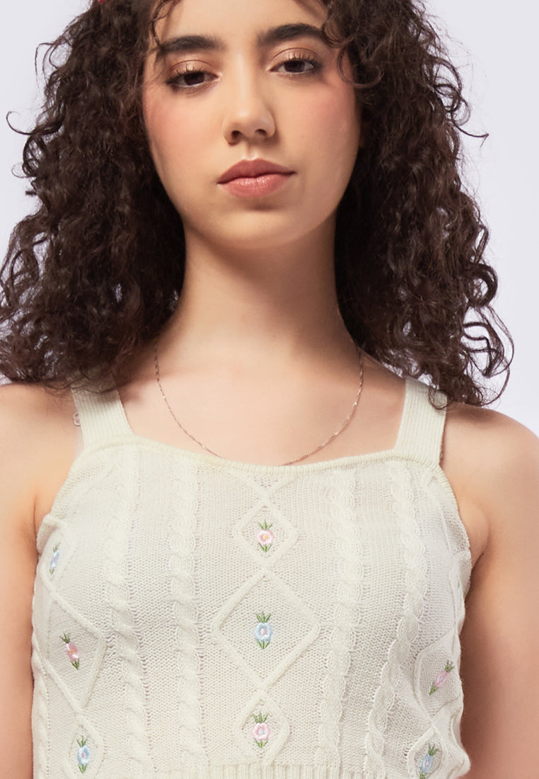 Embroidered Knit Tanktop