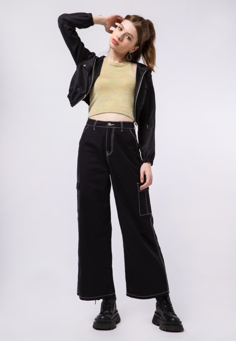 Lace Up Backless Space Dye Knit Top