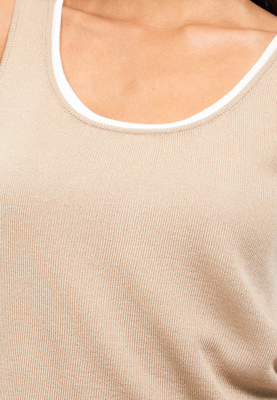 Double Layered Sleeveless Knit Top