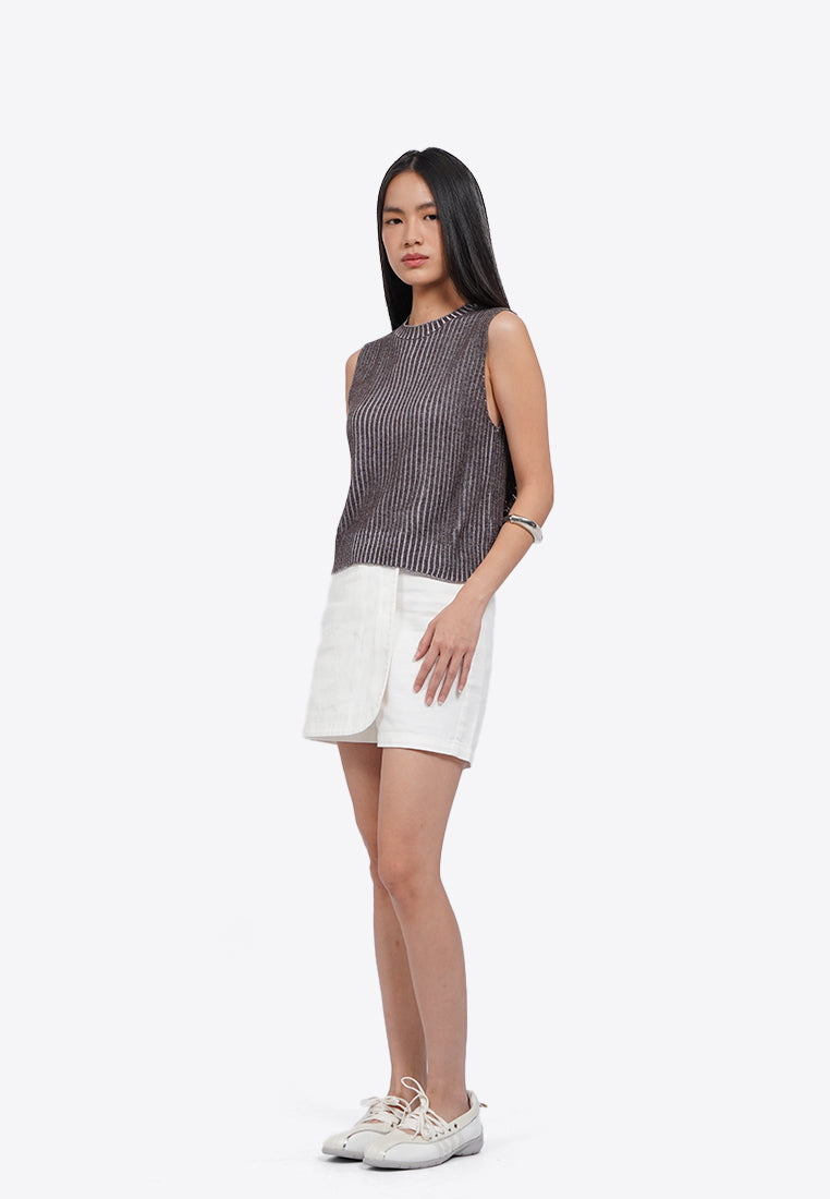 Stripes Sleeveless Knit Top
