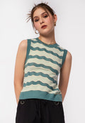 Round Neck Sleeveless Knit Top