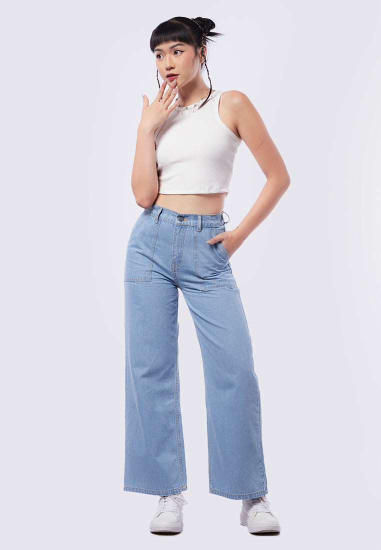 Racer Rib Tank Top White