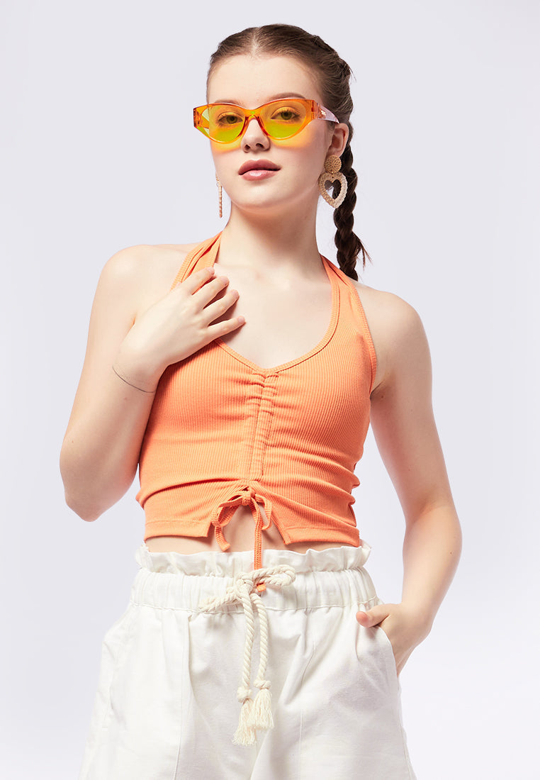 Halter Top with Ruched Details
