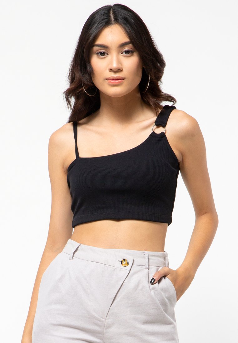Black Ring Crop Top
