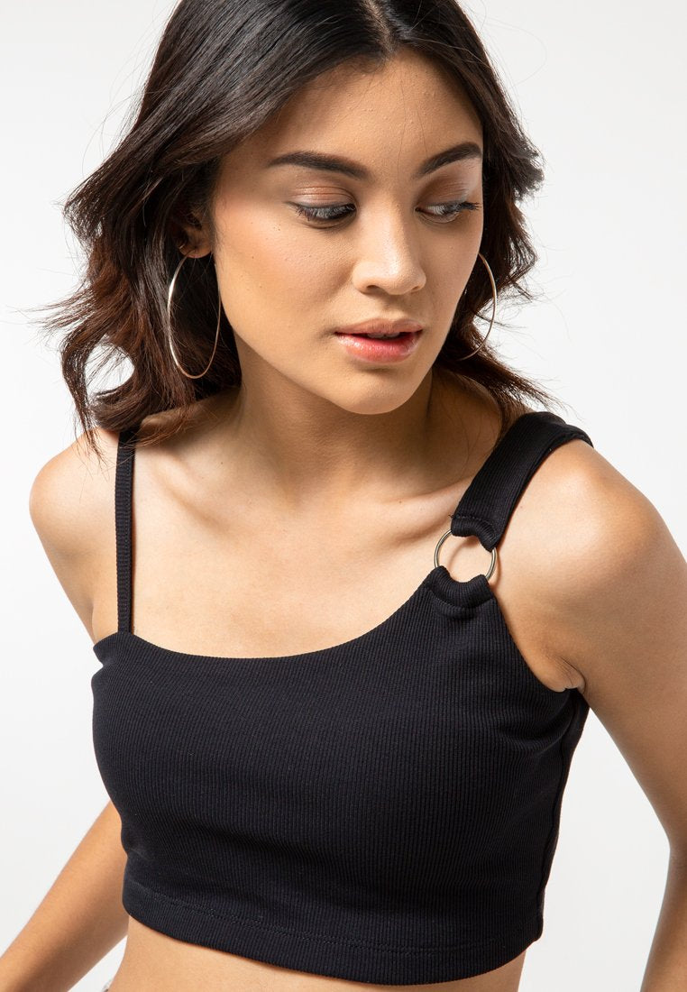 Black Ring Crop Top