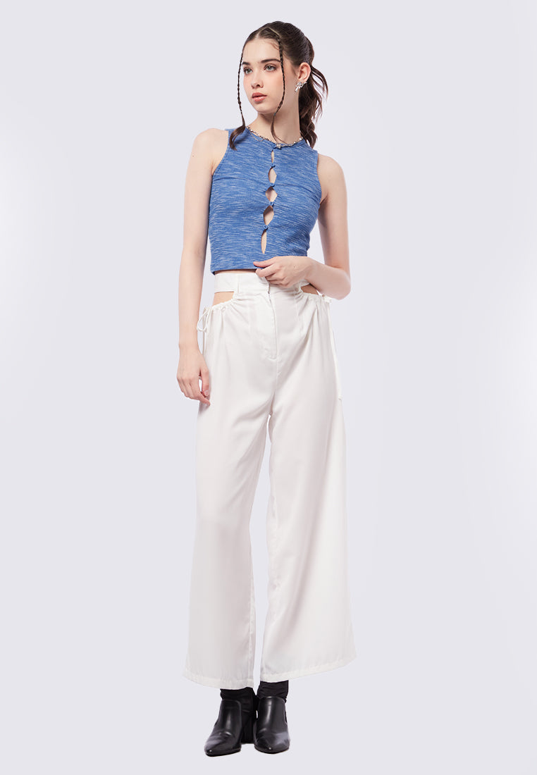 Space Dye Cut Out Button Top