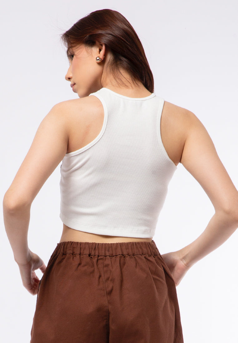 Printed Racer Tank Top