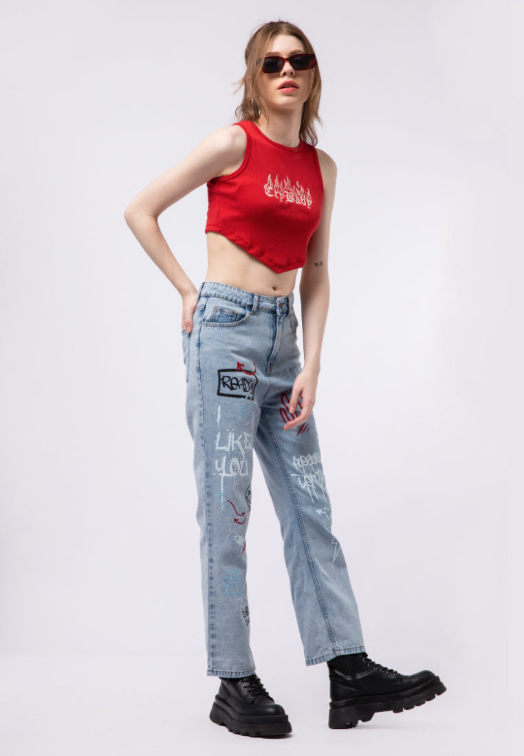 Asymmetrical Hem Rib Knit Top