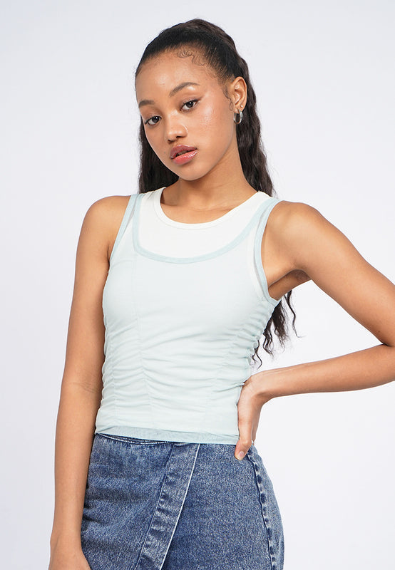 Double Layer Sheer Tank Top