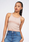 Washed Effect Fitted Tank Top