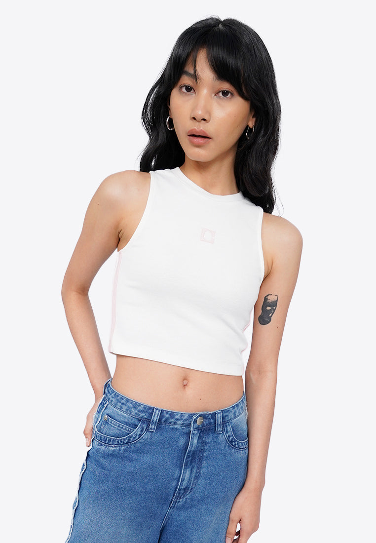 Fitted Logo Crop Tank Top