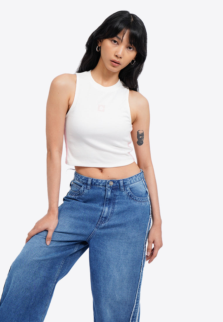 Fitted Logo Crop Tank Top