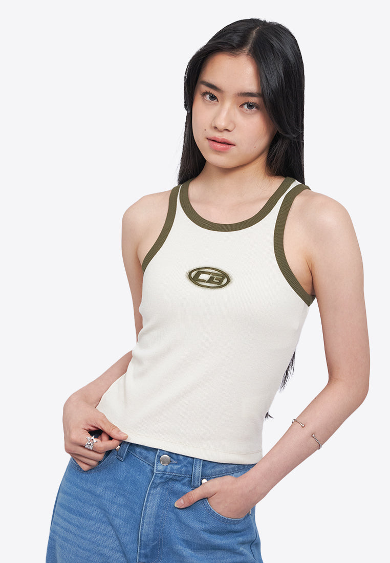 Contrast Logo Sleeveless Top