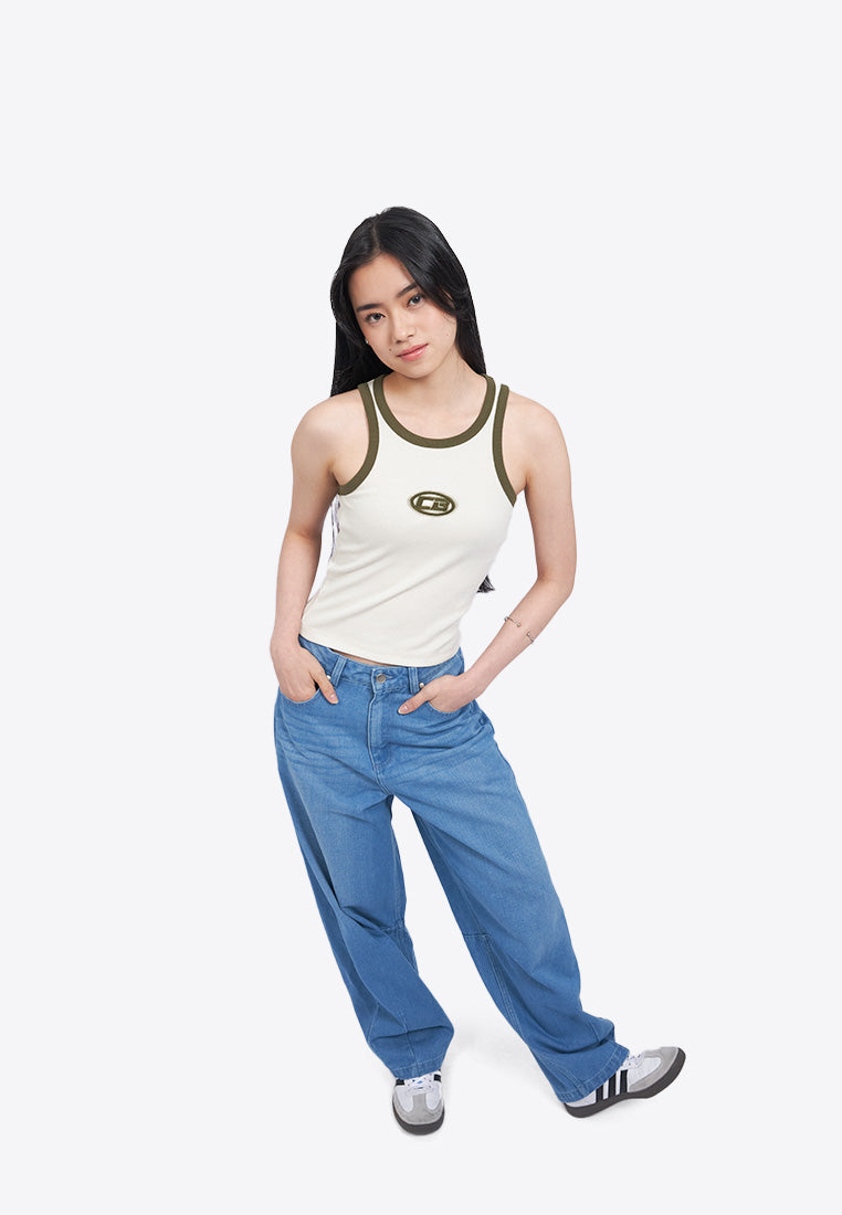 Contrast Logo Sleeveless Top