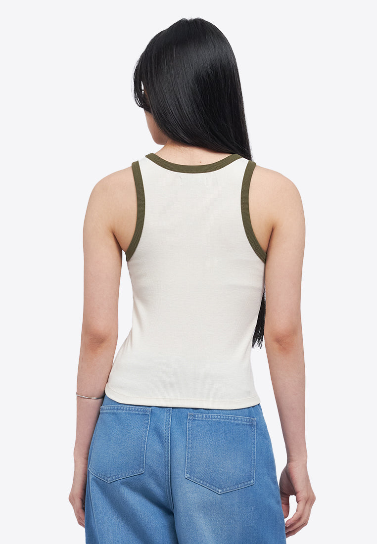 Contrast Logo Sleeveless Top