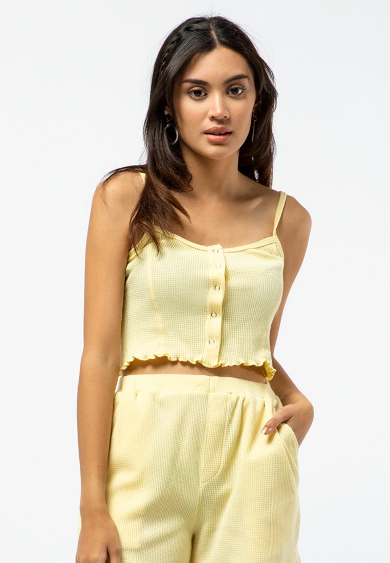Crop Tank Top with Button