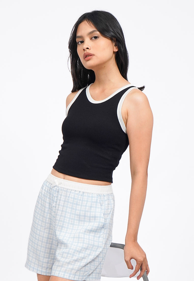 Contrast Details Tank Bra Top