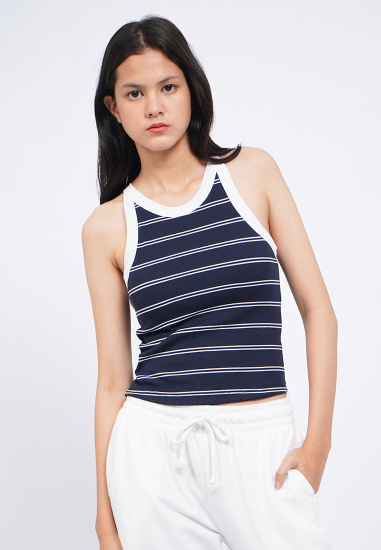 Fitted Stripes Tank Bra Top