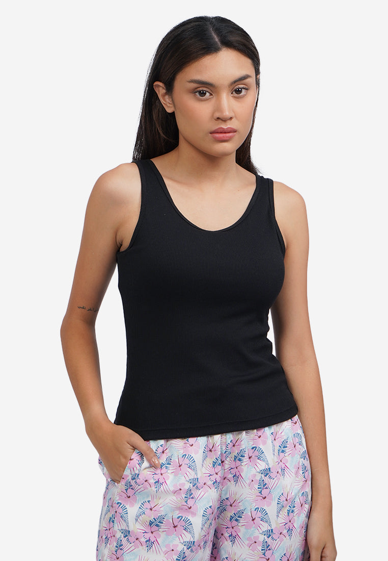 Basic Sleeveless Bra Top Black