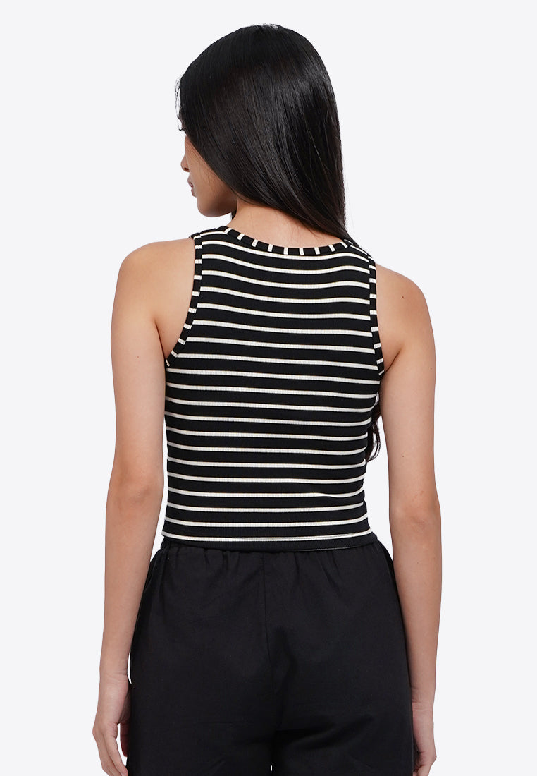 Stripes Sleeveless Bra Top