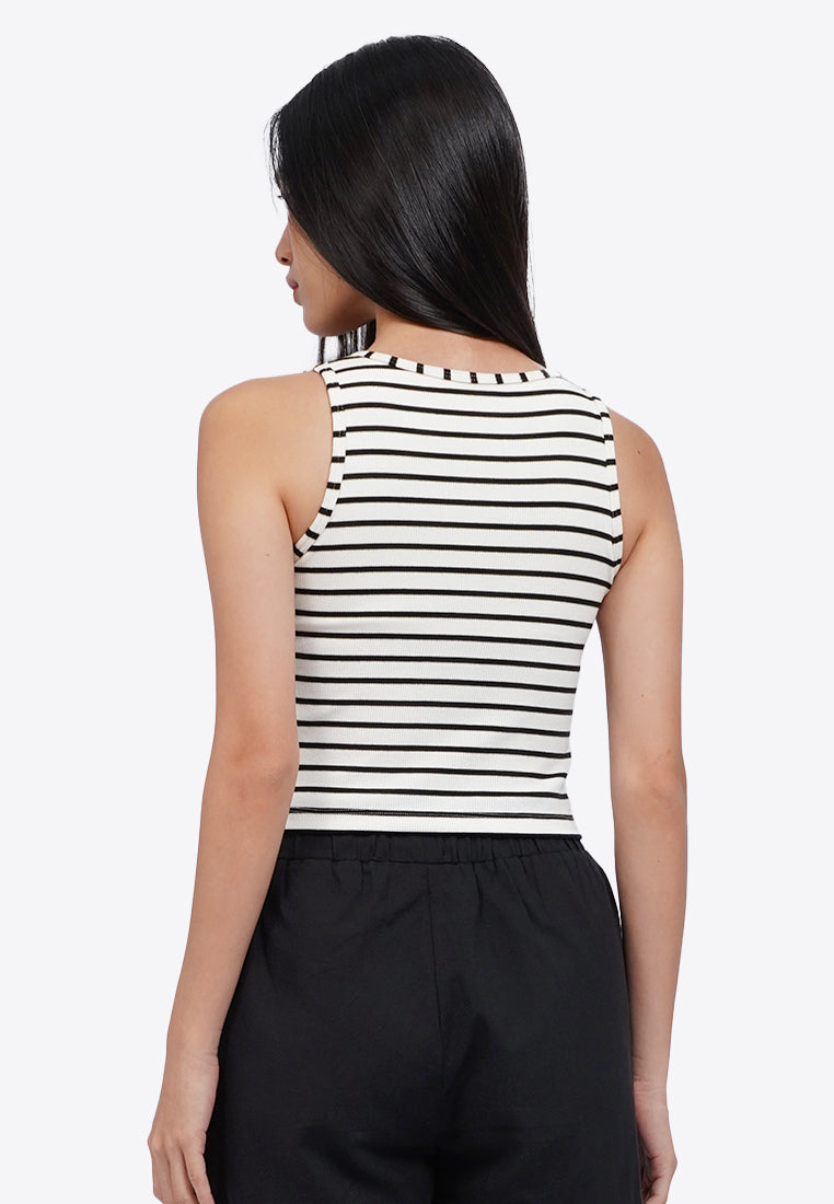Stripes Sleeveless Bra Top