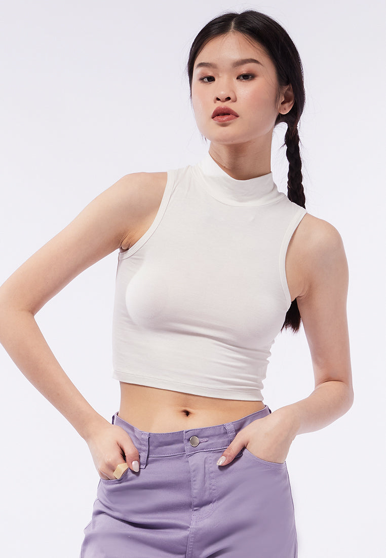 High Neck Sleeveless Top
