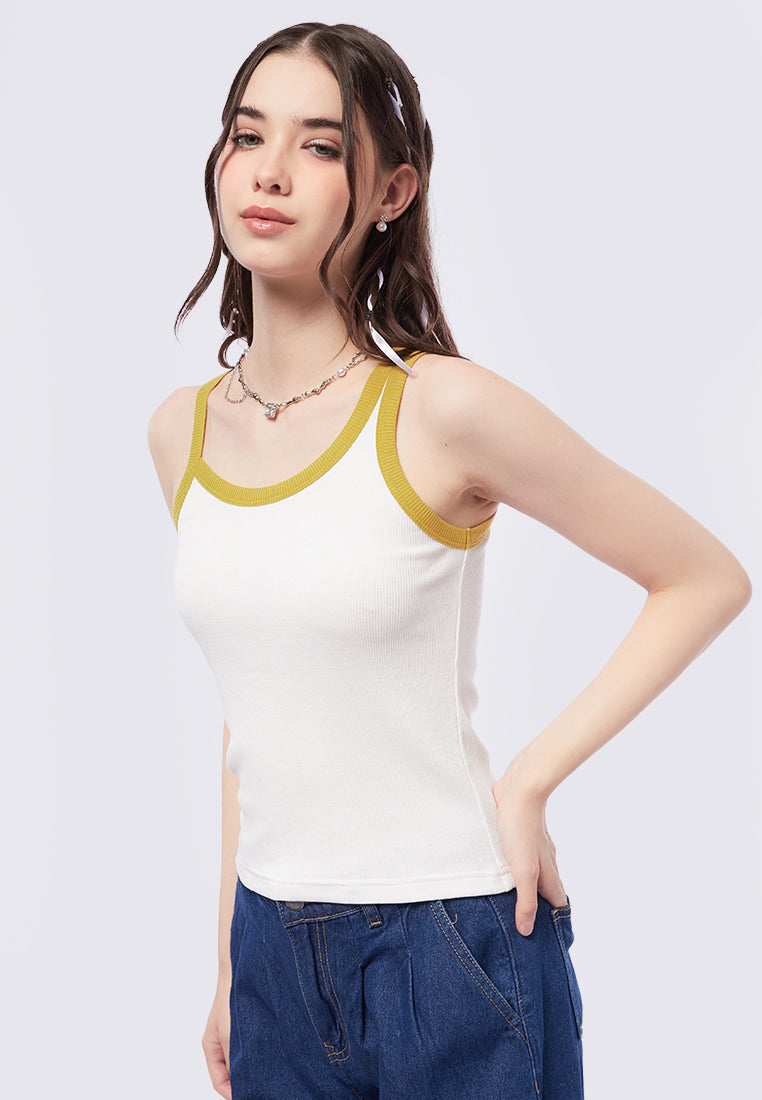 Contrast Rib Tanktop