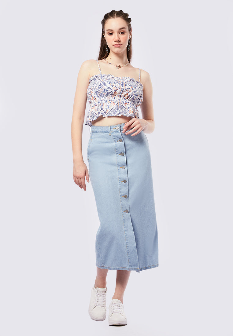 Ruffled Trim Sleeveless Top