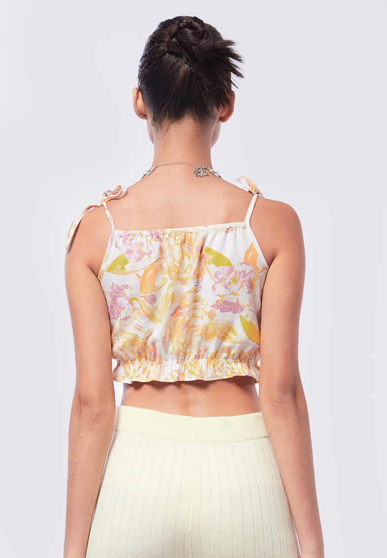 Tied Strap Printed Top