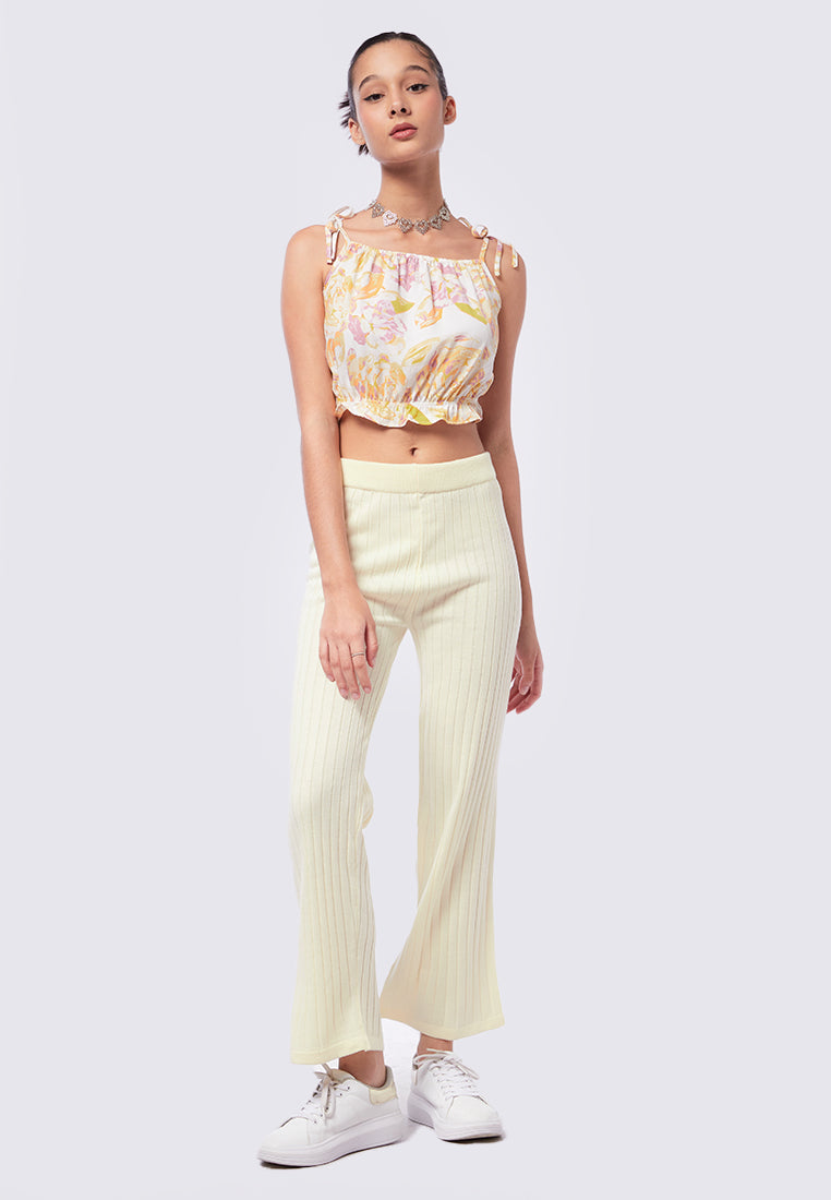 Tied Strap Printed Top