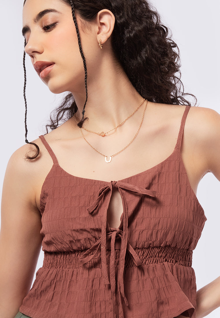 Tie on Front Ruffle Hem