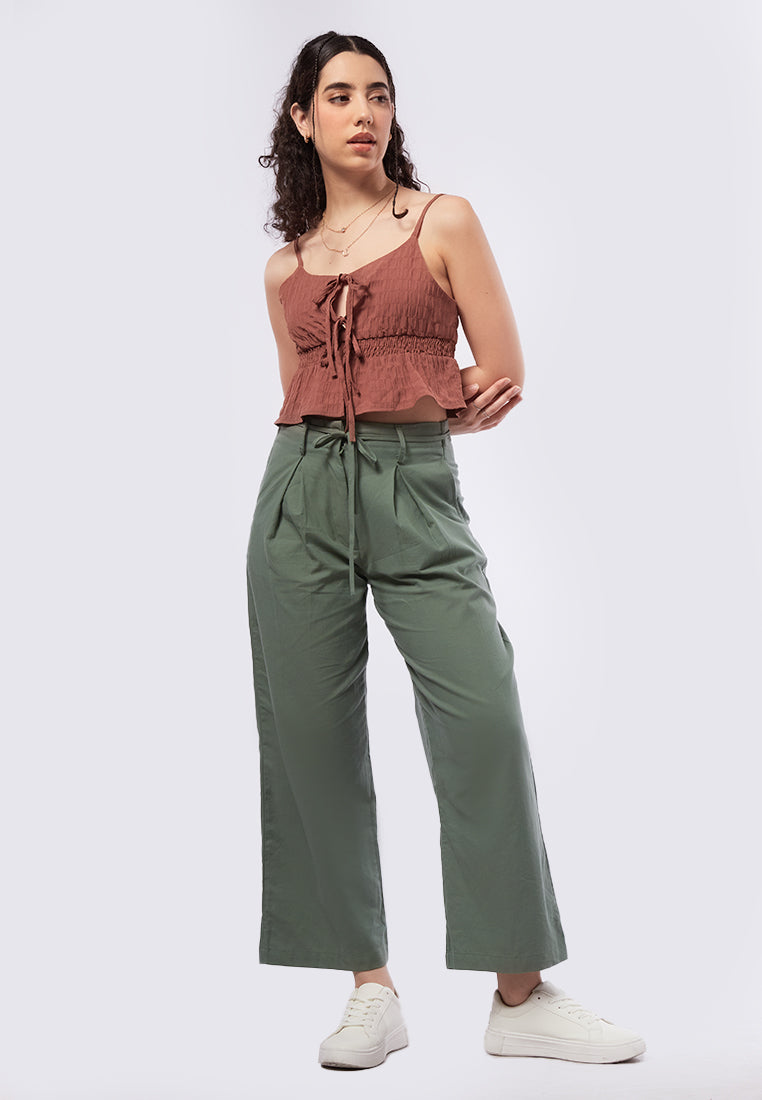 Tie on Front Ruffle Hem
