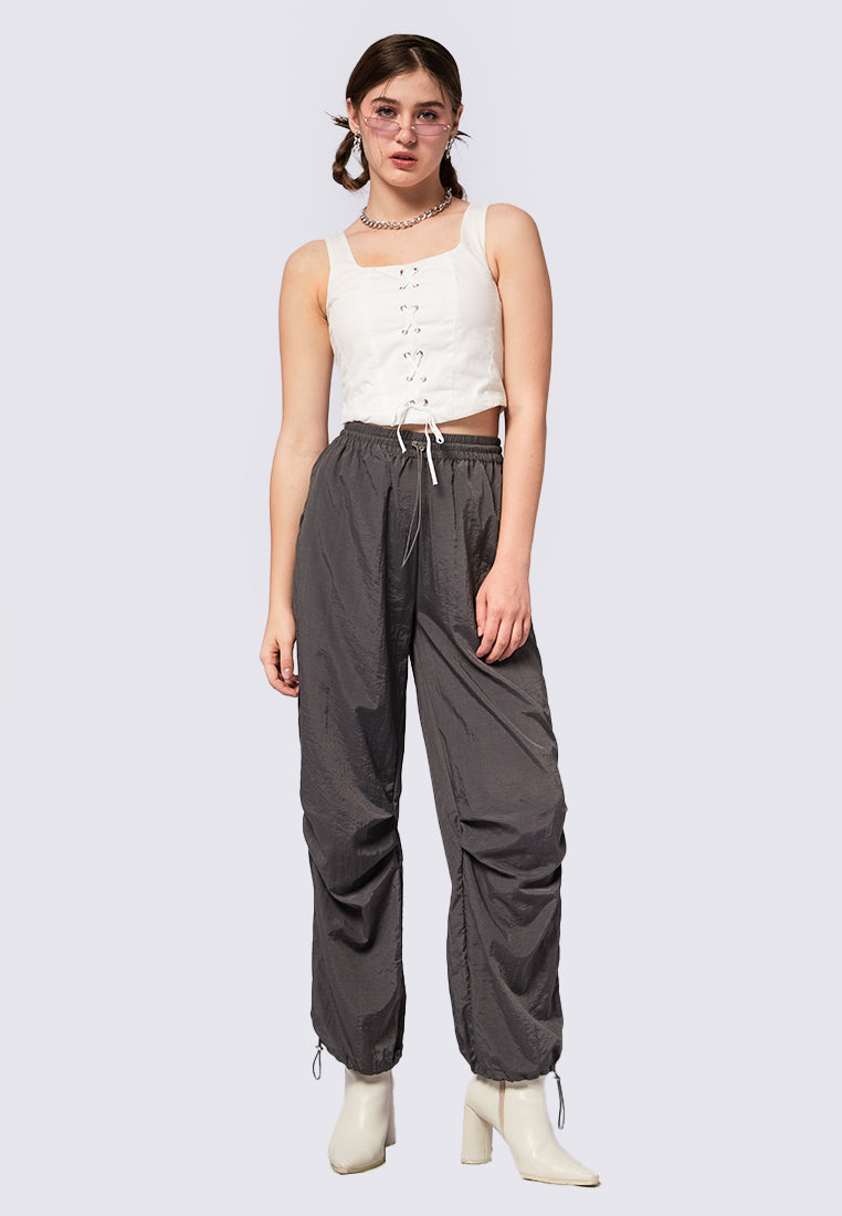 Front Tie Sleeveless Crop Top