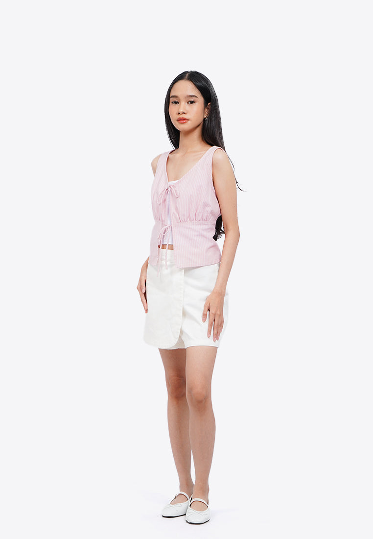 Striped Tank with Front Tie