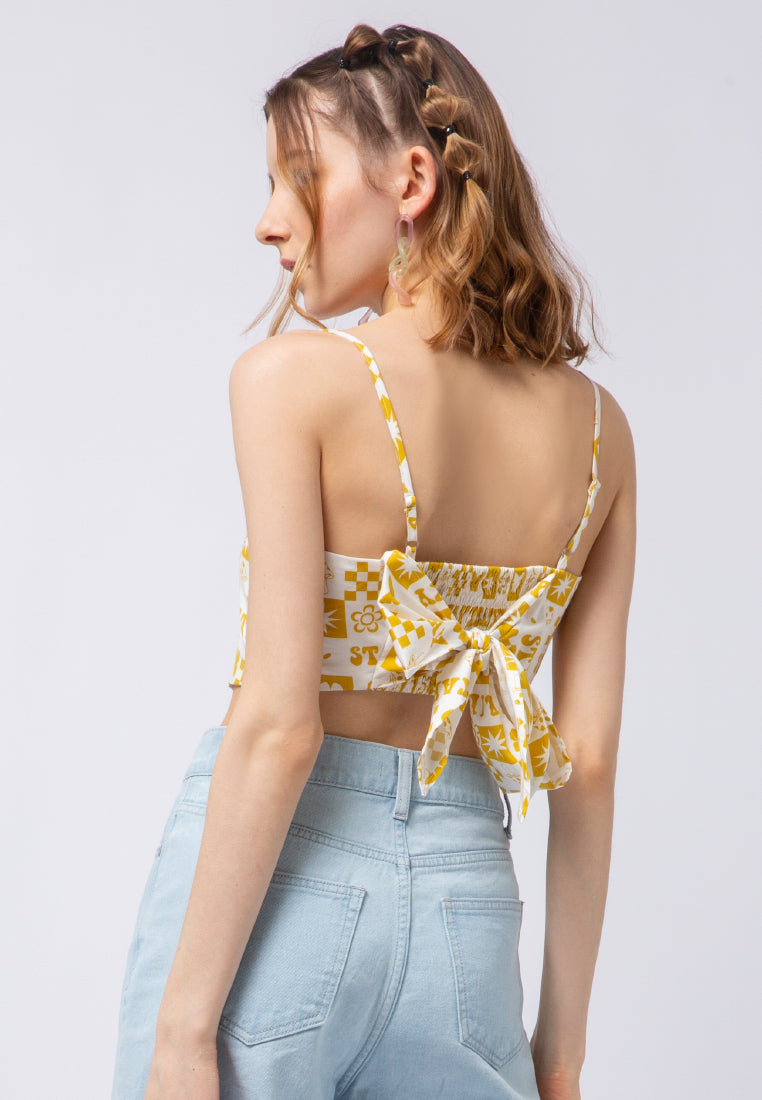 Printed Scarf Tank Top