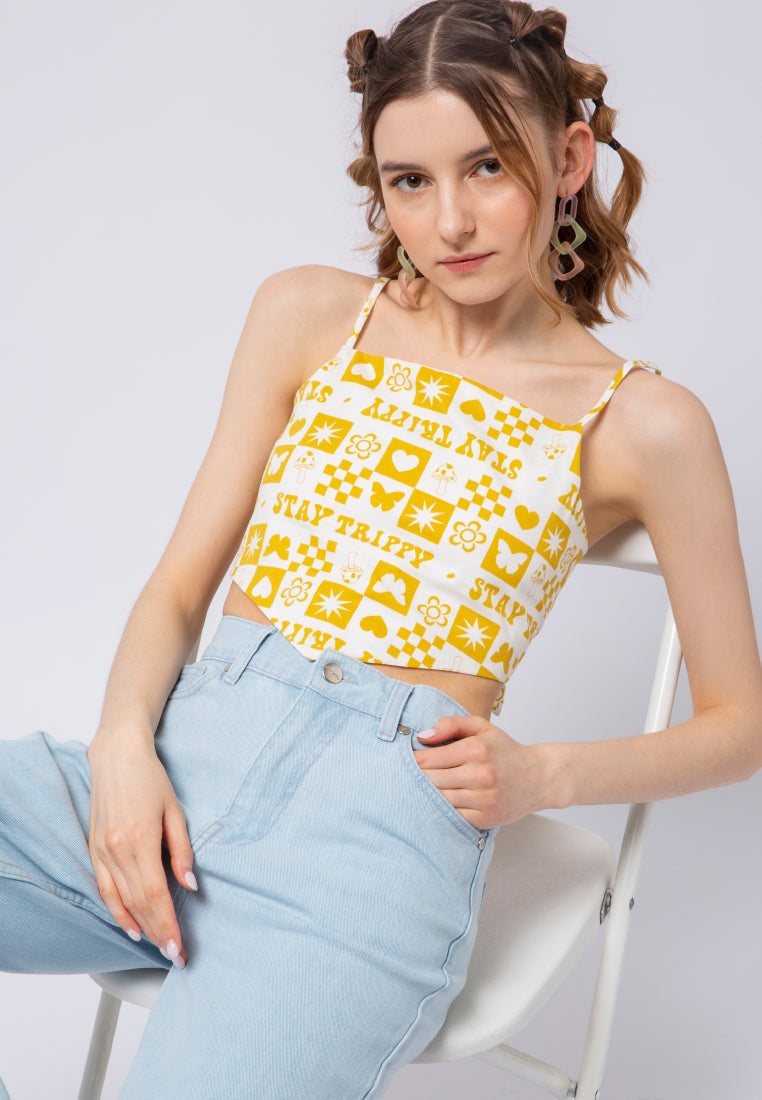 Printed Scarf Tank Top