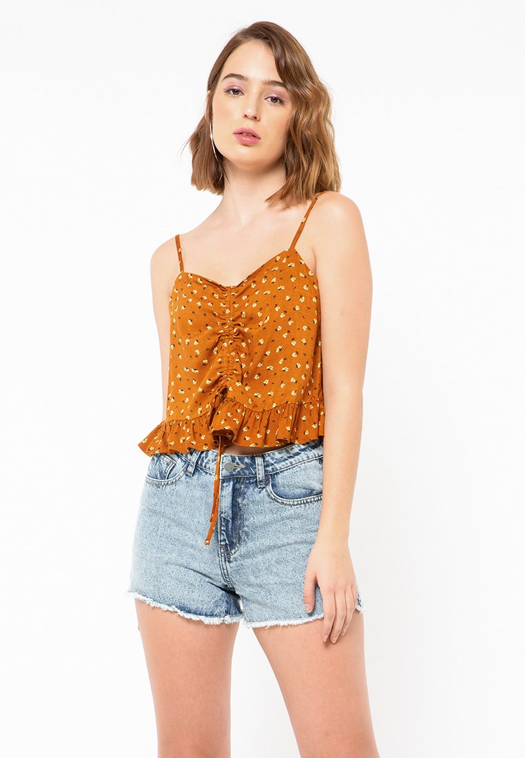 Ruched Tanktop Flower