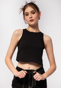 Sleeveless Textured Crop Top